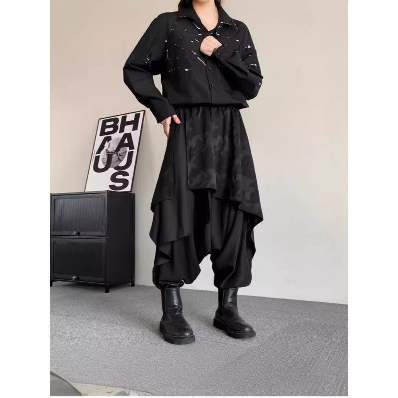 Irregular Culottes Mens Plus-size Harem Pants