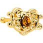 20G 1/4 Yellow Gem Gold Tone Duet Scroll Nose Bone