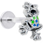 16G 5/16 Black Gem Polka Dot Blue Green Frog Labret Monroe Tragus