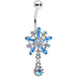 Aurora Gem Snowflake Blues Christmas Dangle Belly Ring