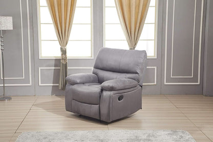 Microfiber Reclining Sofa Set Grey Living Room 8007