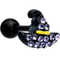 16G 1/4 Clear Gem Black Witch Hat Halloween Cartilage Tragus