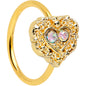 20G 5/16 Aurora Gem Gold Tone Baroque Heart Nose Hoop