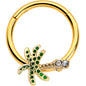 16G 3/8 Gold Tone Retro Palm Tree Hinged Segment Ring