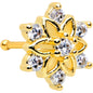 20G 1/4 Clear Gem Gold Tone Flower Snowflake Christmas Nose Bone
