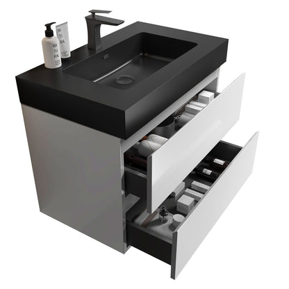 Alice - Bathroom Vanity With Large Storage, Sink, Wall Mounted