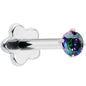 18G 5/16 Vitrail CZ G23 Titanium Threadless Flower Labret Tragus
