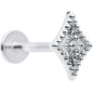 16G 5/16 Clear Gem Deco Textured Rhombus Labret Monroe Tragus
