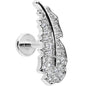 16G 1/4 Clear CZ Gem Feather Internally Threaded Labret Tragus