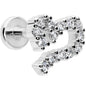 16G 1/4 Clear CZ Gem Half Heart Internally Threaded Labret Tragus