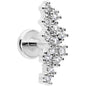 16G 1/4 Clear CZ Gem Texture Arc Internal Thread Labret Tragus