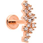 16G 5/16 CZ Gem Rose Hue Texture Arc Internal Thread Labret Tragus