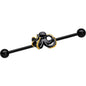 14G Black Understated Octopus Industrial Barbell 38mm