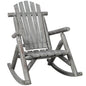 Fir Wood Porch Rocking Chair | Ergonomic High-Back Outdoor Rocker with 330 lb Capacity — Light Gray