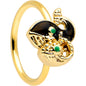 20G 5/16 Gold Tone Mom Baby Orca Whale Nose Hoop