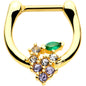 16G 5/16 Clear CZ Gem Gold Tone Bunch Grapes Cartilage Clicker