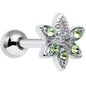 16G 1/4 Green Gem Texture Loopy Pot Leaf Cartilage Tragus Earring