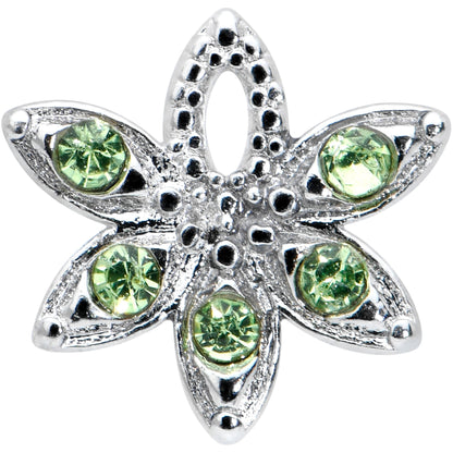 16G 1/4 Green Gem Texture Loopy Pot Leaf Cartilage Tragus Earring