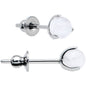 4mm Light Rose Quartz Stone Implant Grade Titanium Stud Earrings