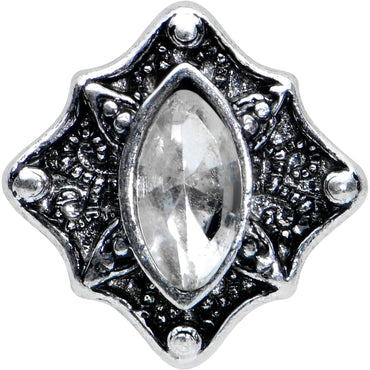 16G 1/4 Clear Gem Rhombus Retro Cartilage Tragus Earring