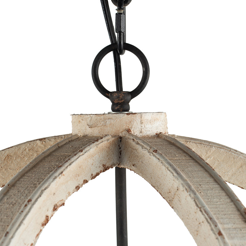 Chandelier 6-Light Wood Hanging Adjustable Chain Kitchen Dining Room