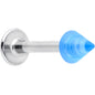 16G 5/16 Simple 3mm Blue Cone Labret Monroe Tragus