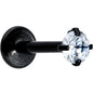 16G 5/16 Clear Gem Black Round End Internally Threaded Labret Tragus