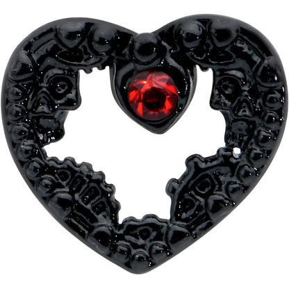 16G 1/4 Red Gem Black Steampunk Skull Cartilage Tragus Earring