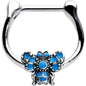 16G 5/16 Textured Blue Butterfly Cartilage Clicker