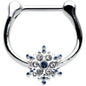16G 5/16 Blue Gem Festive Snowflake Christmas Cartilage Clicker