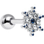 16G 1/4 Clear Blue Gem Festive Snowflake Cartilage Tragus Earring