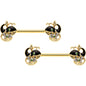 14G 9/16 Clear Gem Gold Tone Mom Baby Whale Nipple Ring Set