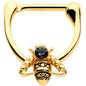 16G 5/16 Black Gem Gold Tone Angular Bee Cartilage Clicker