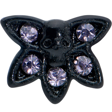 16G 1/4 Purple Gem Black Skull Blossom Cartilage Tragus Earring