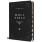 KJV Holy Bible, Giant Print Thinline Large Format, Black Premium Imitation Leather with Ribbon Marker, Red Letter, and Thumb Index - Bonded Leather