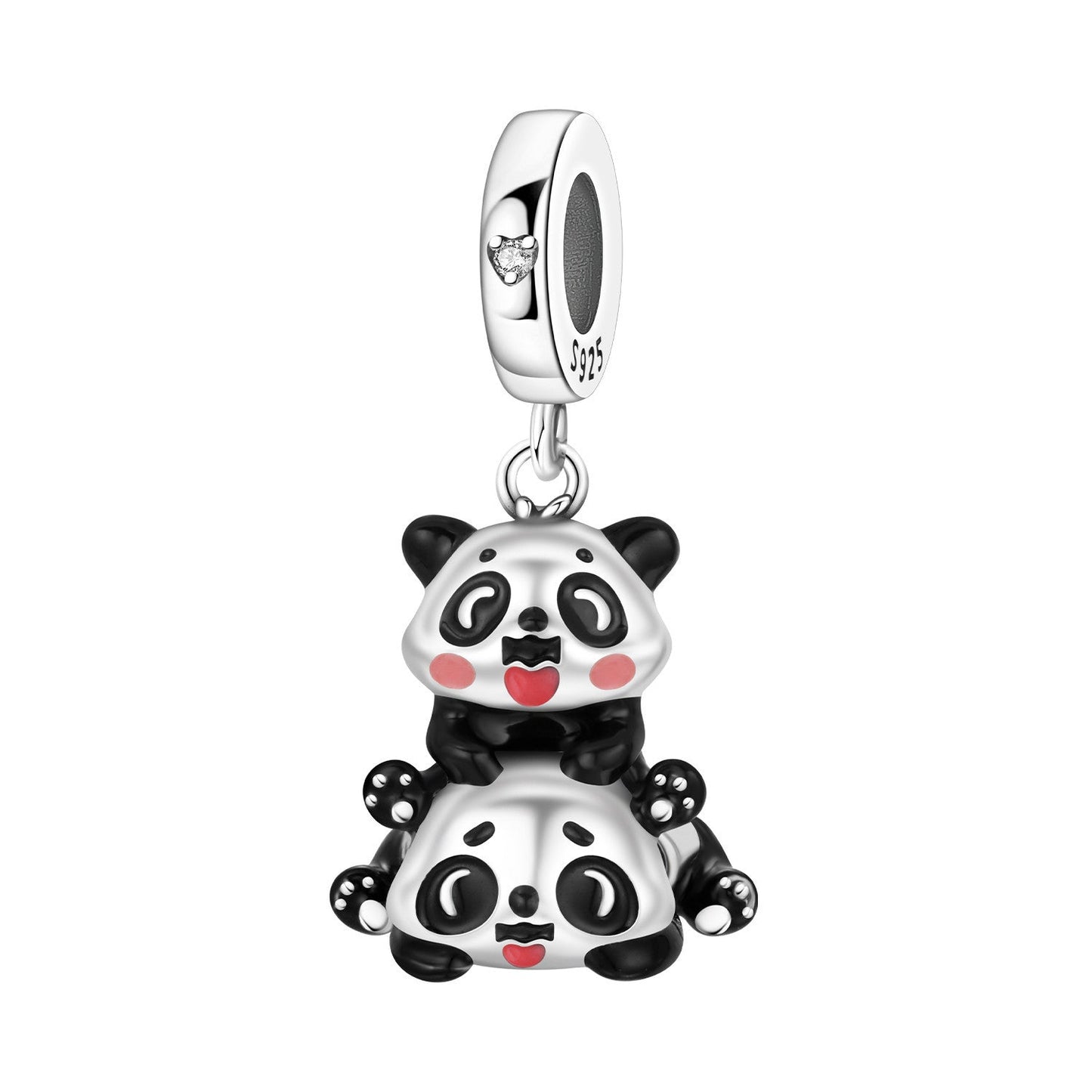 Cute Bamboo Panda DIY Copper Bead Pendant Jewelry Accessory