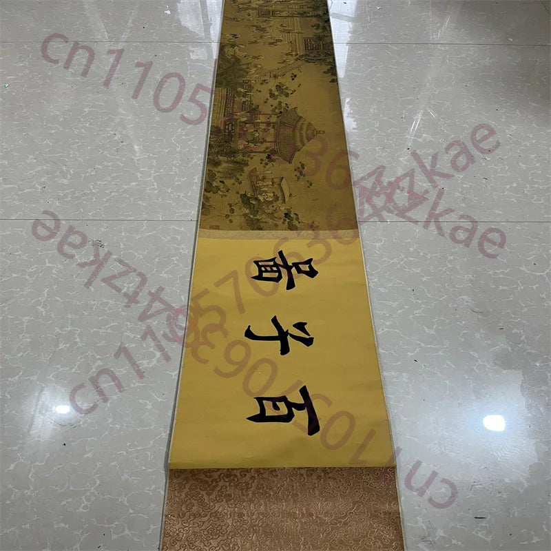 "Hundred Sons" Long Scroll Painting on Paper, After Leng Mei (30×220cm)