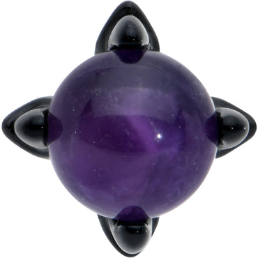 16G 1/4 Purple Amethyst Black Claw Hand Cartilage Tragus Earring