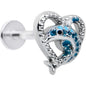16G 5/16 Dolphin Blue Heart Valentines Day Labret Monroe Tragus