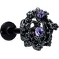 16G 5/16 Purple Gem Regal Black Crown Heart Labret Monroe Tragus