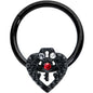 16G 3/8 Red Clear Gem Black Key Heart Hinged Segment Ring