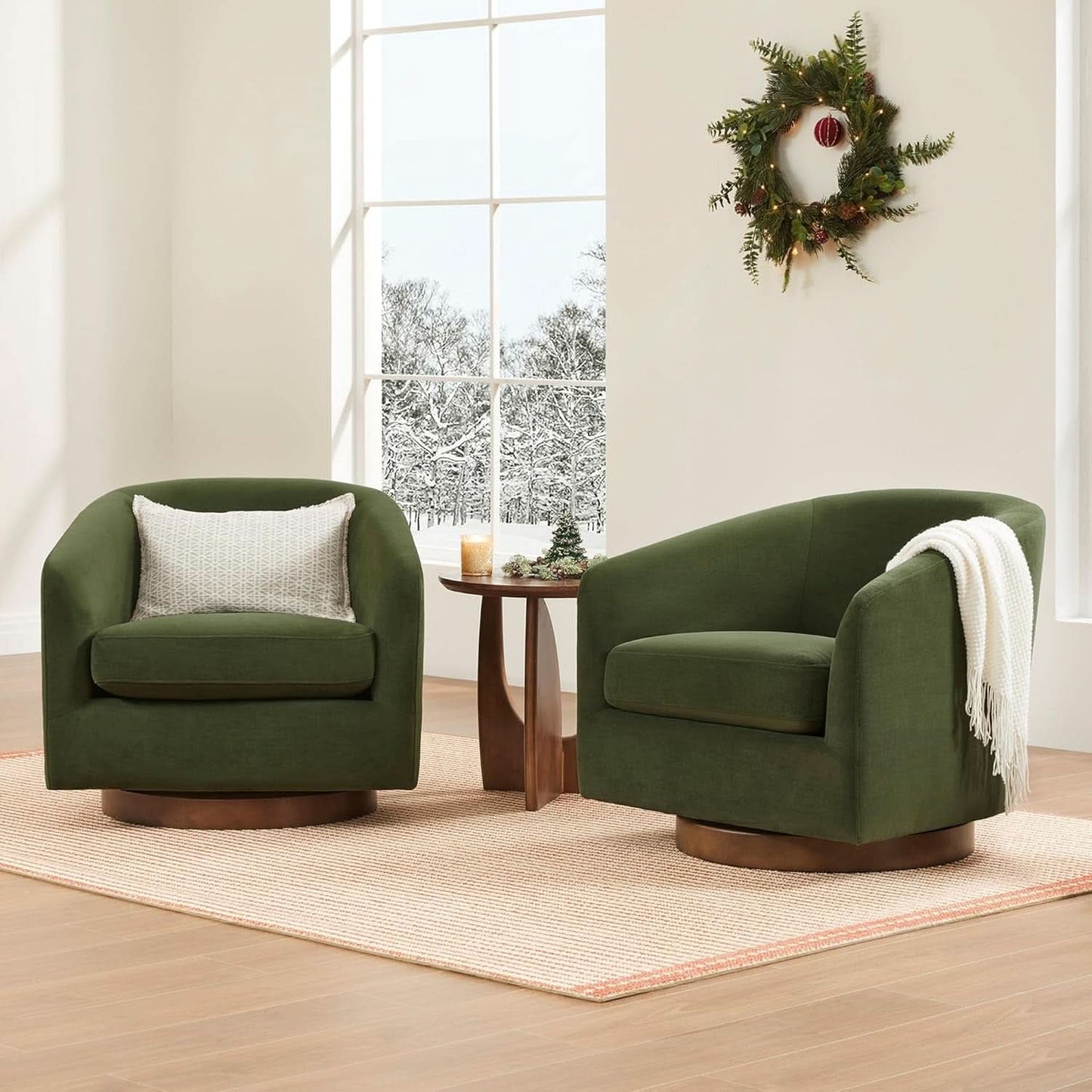 Forest Green Velvet Swivel Accent Chair Collection