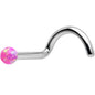18G 1/4 Pink Synth Opal G23 Titanium Threadless Left Nose Screw