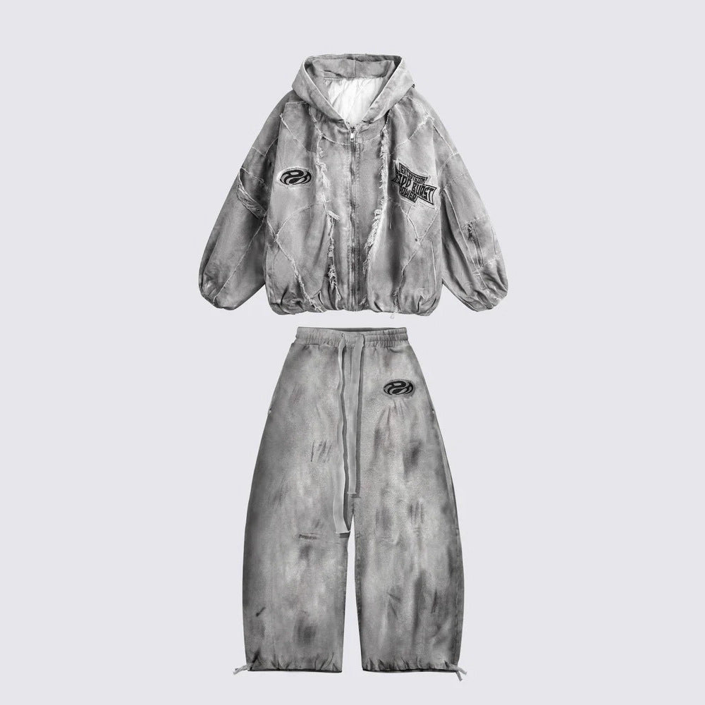 Mottled, Distressed Casual All-match Sweatpants