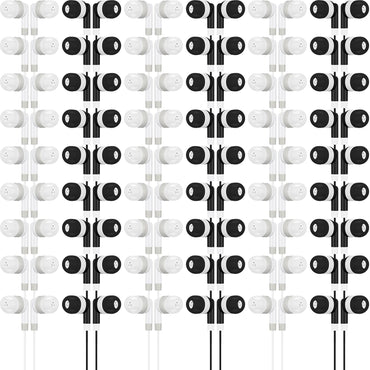 Kigeli 100 Pcs Kids Bulk Earbud Headphones for Classroom Student Wired Headphones in-Ear Earbud 3.5 mm Disposable Earphones Set for Kids Adult Class School Library Laptop (Grey Black)
