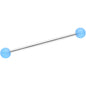 14G Baby Blue UV Glow Ends Industrial Barbell 31mm