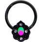 16G 3/8 Purple Tourmaline Black Lacy Drop Hinged Segment Ring