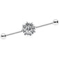 14G Clear Gem Starry Flower Industrial Barbell 38mm