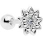 16G 1/4 Clear Gem Starry Flower Cartilage Tragus Earring