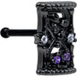 20G 1/4 Purple Clear Gem Black Gothic Hourglass Nose Bone